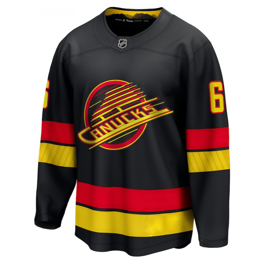 Vancouver Canucks Brock Boeser #6 Black Alternate Premium Jersey-Pro Kit Vault | Brand New 26/27 Sports Jerseys